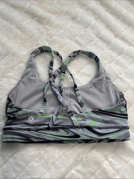 lululemon athletica Other - Lululemon Women's Gray & Green marble Strappy Sports Bra sz:6
